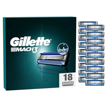 Gillette Mach3 Rasierklingen für Rasierer, 18 Ersatzklingen für Nassrasierer Herren mit 3-fach Klinge im Sale